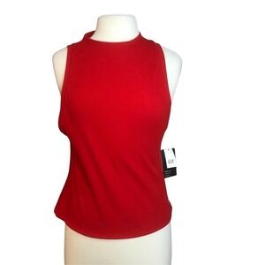 𝅺GAPFIT NWT Red Ribbed Mock Neck Tank Large